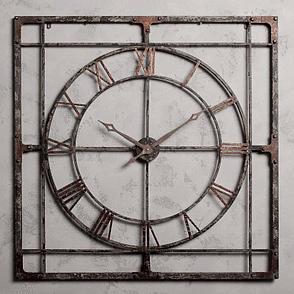 Настенные часы в большой металлической раме Big Clock Metal Frame, фото 2