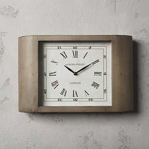 Серые металлические настенные часы Ар-деко Grey Metal Clock Art Deco, фото 2