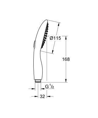 Ручной душ GROHE Vitalio Rain 115 handshower 9,5l 26103000 - фото 2 - id-p45388950