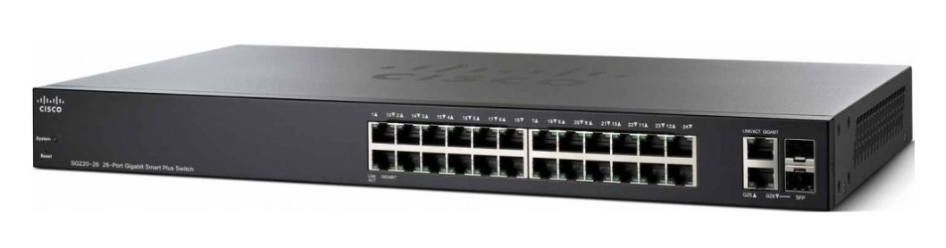 Коммутатор Cisco SG220-26 26-Port Gigabit Smart Plus Switch SG220-26-K9-EU