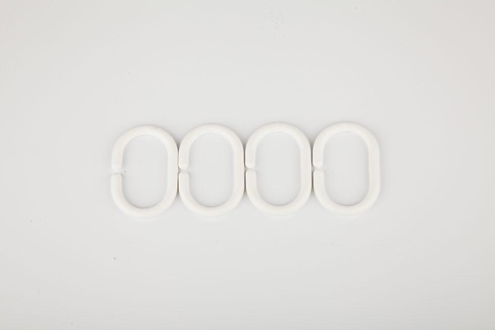 Кольца для штор пластик белый Аквалиния 12шт.