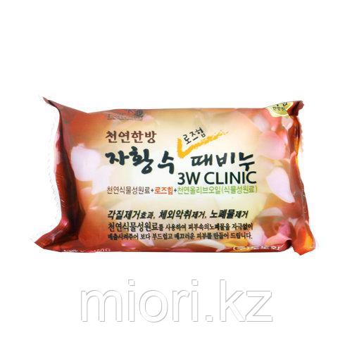 3W Clinic Мыло кусковое ЦВЕТЫ ШИПОВНИКА Rose Hip Soap, 150 гр