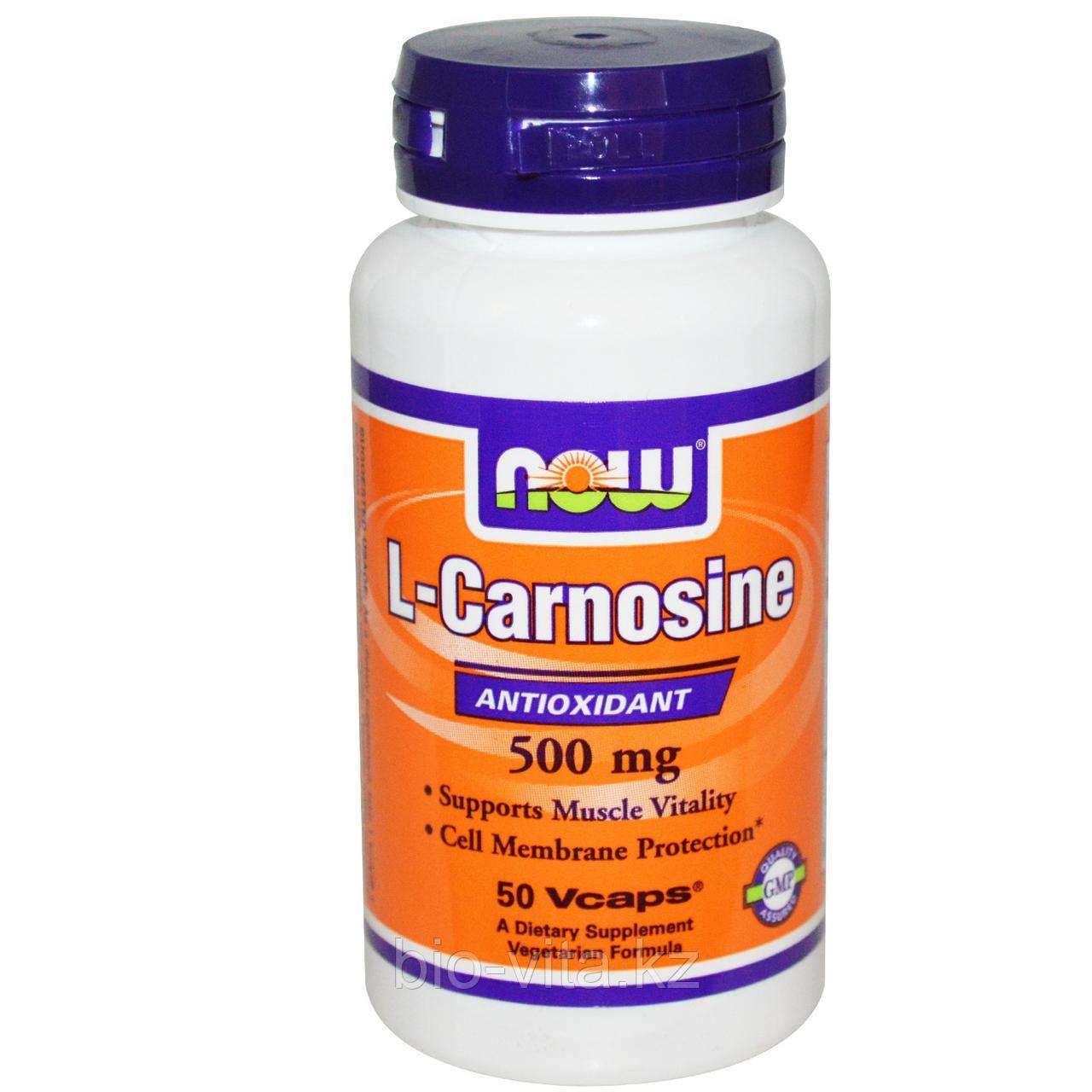 L-Carnosine L- Карнозин, 500 mg, 50 капсул. Now foods