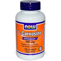 Now Foods, L-Carnosine L- Карнозин, 500 mg, 100 капсул.