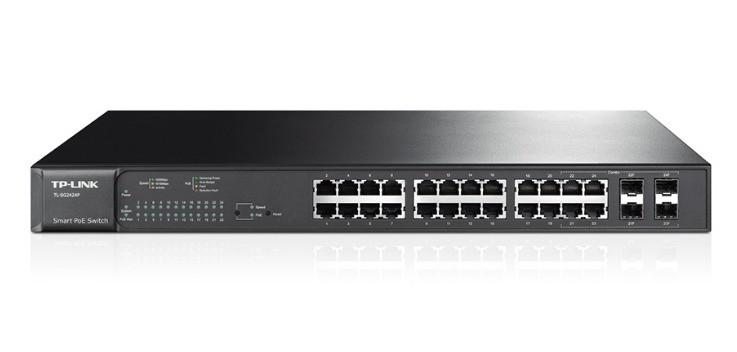 Коммутатор PoE+ Smart GbE 24-портовый Tp-Link T1600G-28PS (TL-SG2424P)  JetStream™ 24GE PoE+, 4 SFP, 802.3at/a