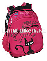 Рюкзак с ортопедической сетчатой спинкой Кошки розовый