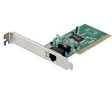 Адаптер гигабитный 1-port UTP 10/100/1000 Mbps для  32-битной шины PCI, с поддержкой PnP,   Flow control, WOL,