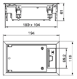 Лючок GES2U (универсальный) 3xModul45 (полиамид, серый) GES2 U 7011, фото 7