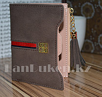 Кошелек визитница с прозрачным отделением (коричневый)