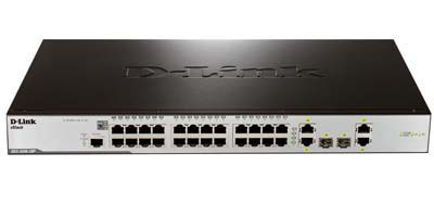 Управляемый коммутатор D-Link 2 уровня с 24 портами 10/100BASE-T + 4 комбо-портами 1000Base-T/SFP - фото 1 - id-p44802800