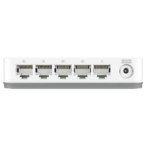 Неуправляемый коммутатор D-Link с 5 портами 10/100/1000Base-T, функцией энергосбережения и поддержкой QoS