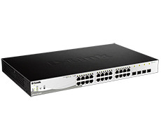 Настраиваемый коммутатор D-Link WebSmart с 24 портами 10/100/1000Base-T и 4 портами 1000Base-X SFP