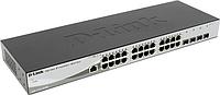 WebSmart коммутатор D-Link с 24 портами 10/100/1000Base-T + 4 портами Gigabit MiniGBIC (SFP)