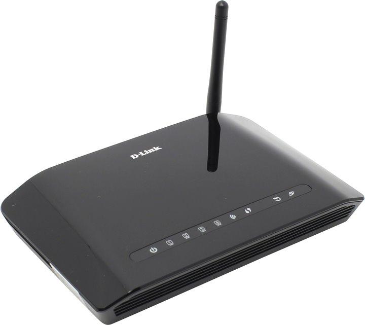 Беспроводной ADSL2+ маршрутизатор D-Link со встроенным 4-х портовым коммутатором 10/100Base-Tx