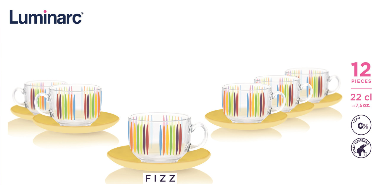 Чайный сервиз Luminarc Evolution Fizz на 6 пересон (12 пр.)