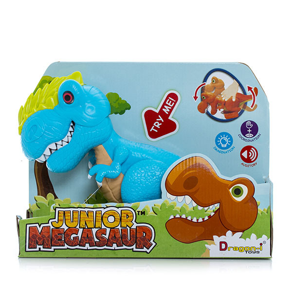 Junior Megasaur 80079 Динозавр, 3 в ассортименте, световые и звуковые эффекты