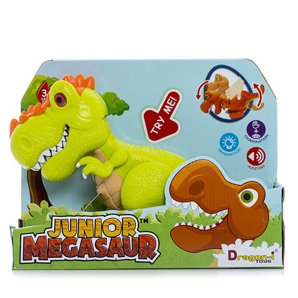 Junior Megasaur 80079 Динозавр, 3 в ассортименте, световые и звуковые эффекты