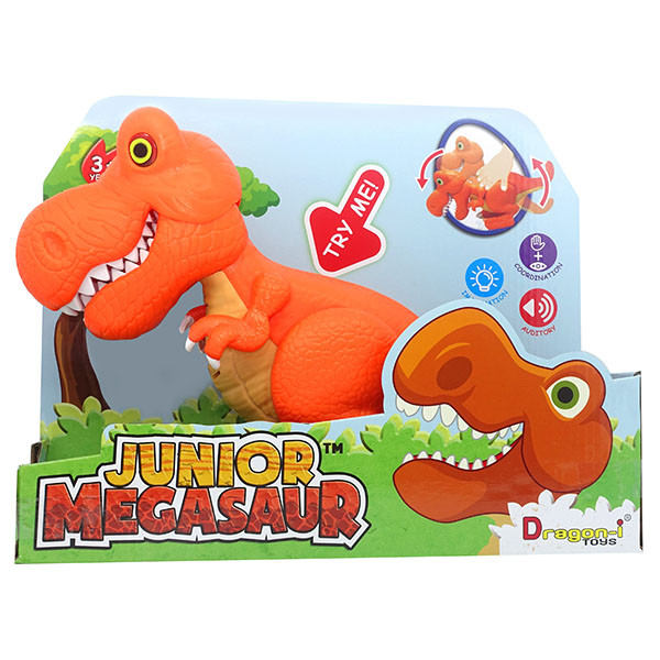 Junior Megasaur 80079 Динозавр, 3 в ассортименте, световые и звуковые эффекты