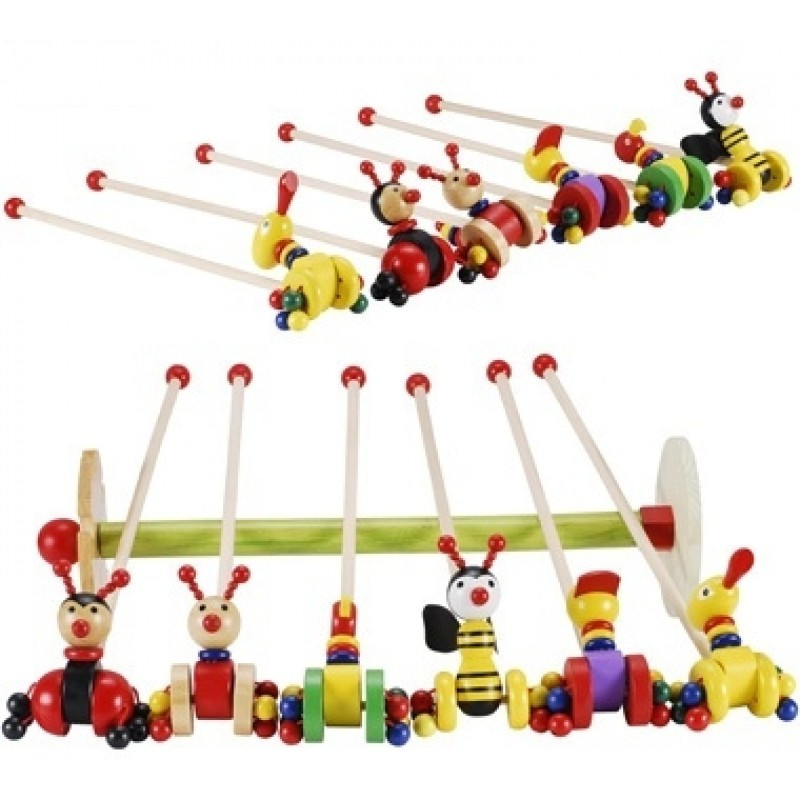 Деревянные каталки на палочке - купить в Алматы - TINTIN