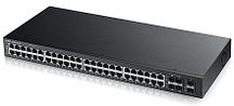 Управляемый PoE-коммутатор Zyxel Gigabit Ethernet с 48 разъемами RJ-45 из которых 4 совмещены с SFP-слотами