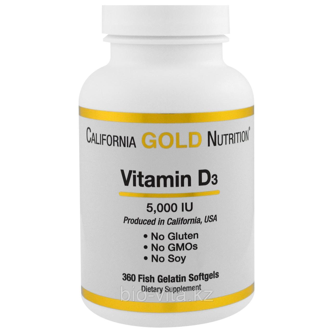 Витамин D3, Д3 
5,000 МЕ, 360 капсул.