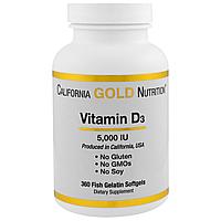 Витамин D3, Д3 
5,000 МЕ, 360 капсул., фото 1