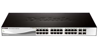 Коммутатор, D-Link, DES-1210-28/C, 19-дюймовый стоечный, 24 порта 10/100M+2 порта 10/100/1000M+2 порта SFP,  У