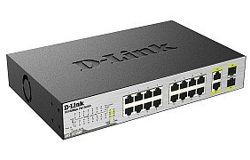 Коммутатор, D-Link, DES-1018MP, 16 портов 10/100M RJ45+2 порта SFP, Корпус металл, POE - фото 1 - id-p44871714