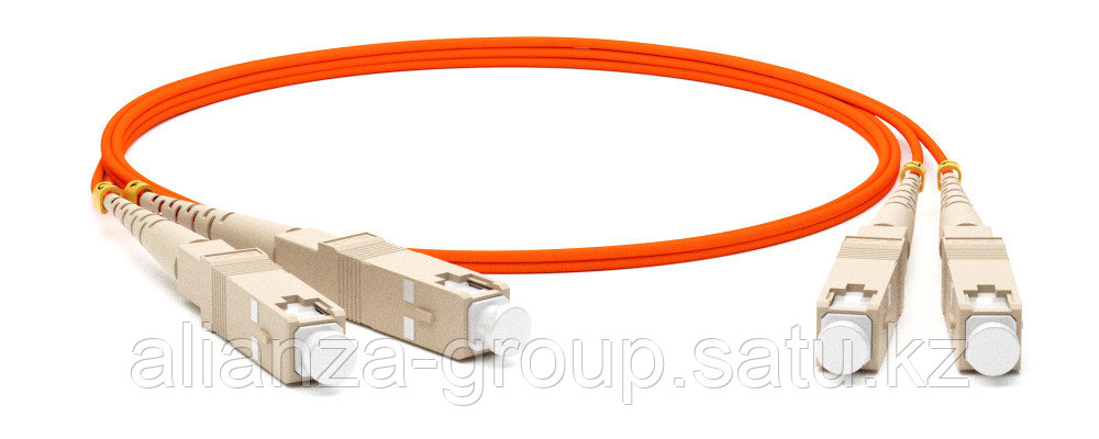 Hyperline FC-D2-50-SC/PR-SC/PR-H-1M-LSZH-OR Патч-корд волоконно-оптический (шнур) MM 50/125, SC-SC, 2.0 мм, duplex, LSZH, 1 м