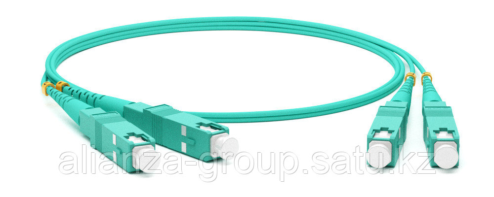 Hyperline FC-D2-503-SC/PR-SC/PR-H-30M-LSZH-AQ Патч-корд волоконно-оптический (шнур) MM 50/125(OM3), SC-SC, 2.0 мм, duplex, 10G/40G, LSZH, 30м