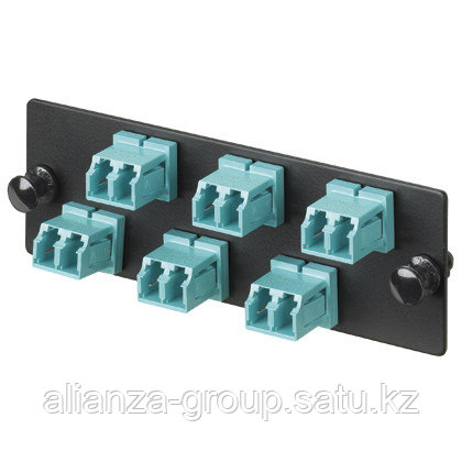 PANDUIT FAP6WBLDLC Панель OPTICOM для 6 LC дуплексных многомодовых (OM2) оптических адаптеров с муфтами из фосфористой бронзы (черный)