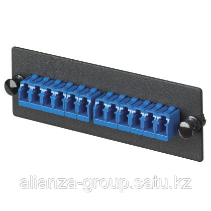 PANDUIT FAP12WBULCZ Панель OPTICOM для 12 LC симплексных одномодовых оптических адаптеров с муфтами из циркониевой керамики (синий)