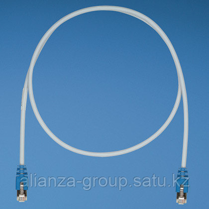 PANDUIT STPCH2MBBU Патч-корд TX5 STP, Cat.5e, с модульными разъёмами PAN-PLUG™ на обоих концах, 2 м, серый с синими колпачками