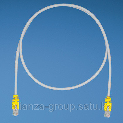 PANDUIT STPCH1MBYL Патч-корд TX5 STP, Cat.5e, с модульными разъёмами PAN-PLUG™ на обоих концах, 1 м, серый с желтыми колпачками