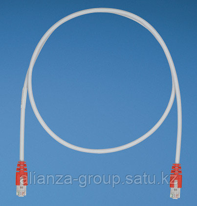 PANDUIT STPCH1MBRD Патч-корд TX5 STP, Cat.5e, с модульными разъёмами PAN-PLUG™ на обоих концах, 1 м, серый с красными колпачками