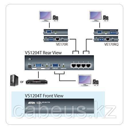 Видео сплиттер CAT 5 ATEN VS1204T - фото 4 - id-p45654097
