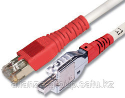 Siemon T2E-B05M-B03L Патч-корд F/UTP, категория 5e, 2 пары TERA-RJ45 BladePatch, 10/100BASE-T, LSOH, 5 м, белый, красные колпачки