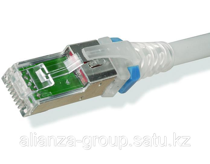 Siemon ZM6A-S03M-02B Z-MAX Патч-корд S/FTP, категория 6A, 26AWG, RJ45-RJ45, T568A/B, CM LSOH, 3 м, белый, прозрачные колпачки (из уп. 100 шт., без