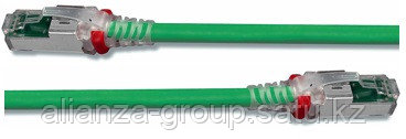 Siemon ZM6A-S02M-07 Z-MAX Патч-корд S/FTP, категория 6A, 26AWG, RJ45-RJ45, T568A/B, CM LSOH, 2 м, зеленый, прозрачные колпачки