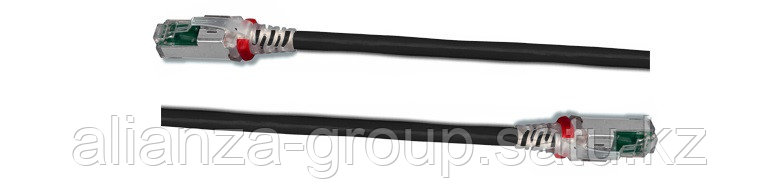 Siemon ZM6A-S03M-01B Z-MAX Патч-корд S/FTP, категория 6A, 26AWG, RJ45-RJ45, T568A/B, CM LSOH, 3 м, черный, прозрачные колпачки (из уп. 100 шт., без