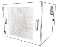 Siemon WC2-V101-18 Шкаф настенный, шириной 736 мм, глубиной 610 мм , вентилируемая дверь с замком, черный, 18U