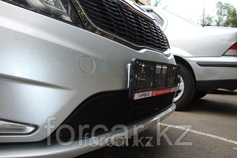 Защита радиатора KIA RIO с зимним пакетом 2011- 2014 black низ, фото 2
