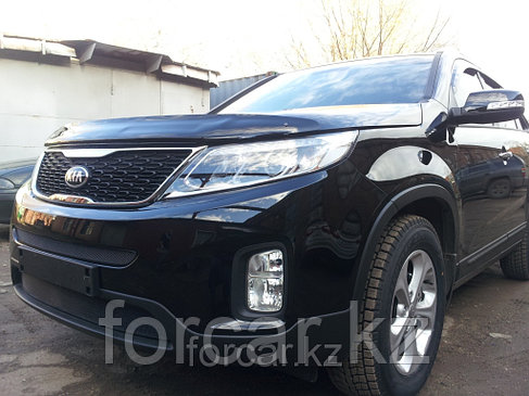 Защита радиатора KIA Sorento с зимним пакетом 2013- black низ, фото 2