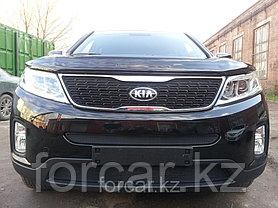 Защита радиатора KIA Sorento с зимним пакетом 2013- black низ, фото 2