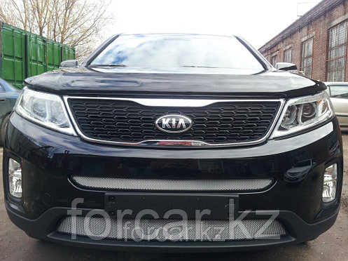 Защита радиатора KIA Sorento с зимним пакетом 2013- chrome низ, фото 2