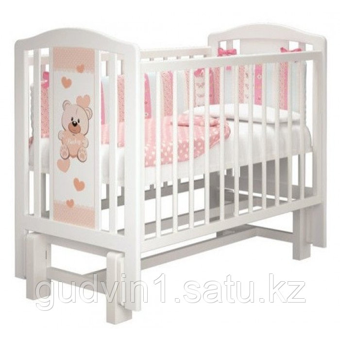 Кроватка Milano Teddi 2 (Милано Тедди) Можгинский лесокомбинат(белая,сл.кость)