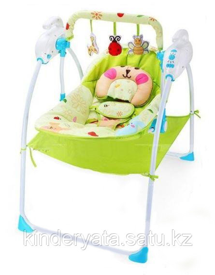Музыкальные электрокачели Baby cradle (голубo-зеленый)