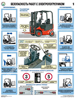 Плакат Безопасность работ с электропогрузчиком