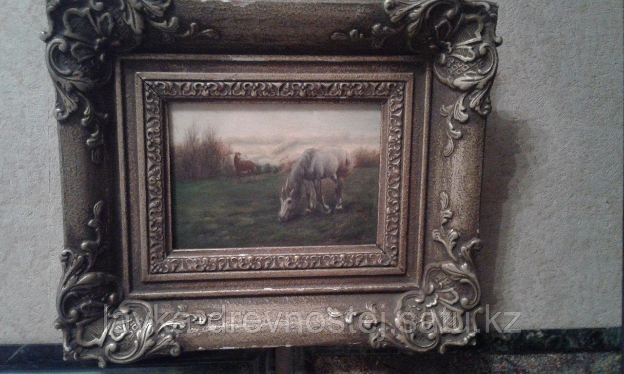 Антикварная картина "Лошадь на опушке леса" J. W. K. Diehl - фото 1 - id-p45722533