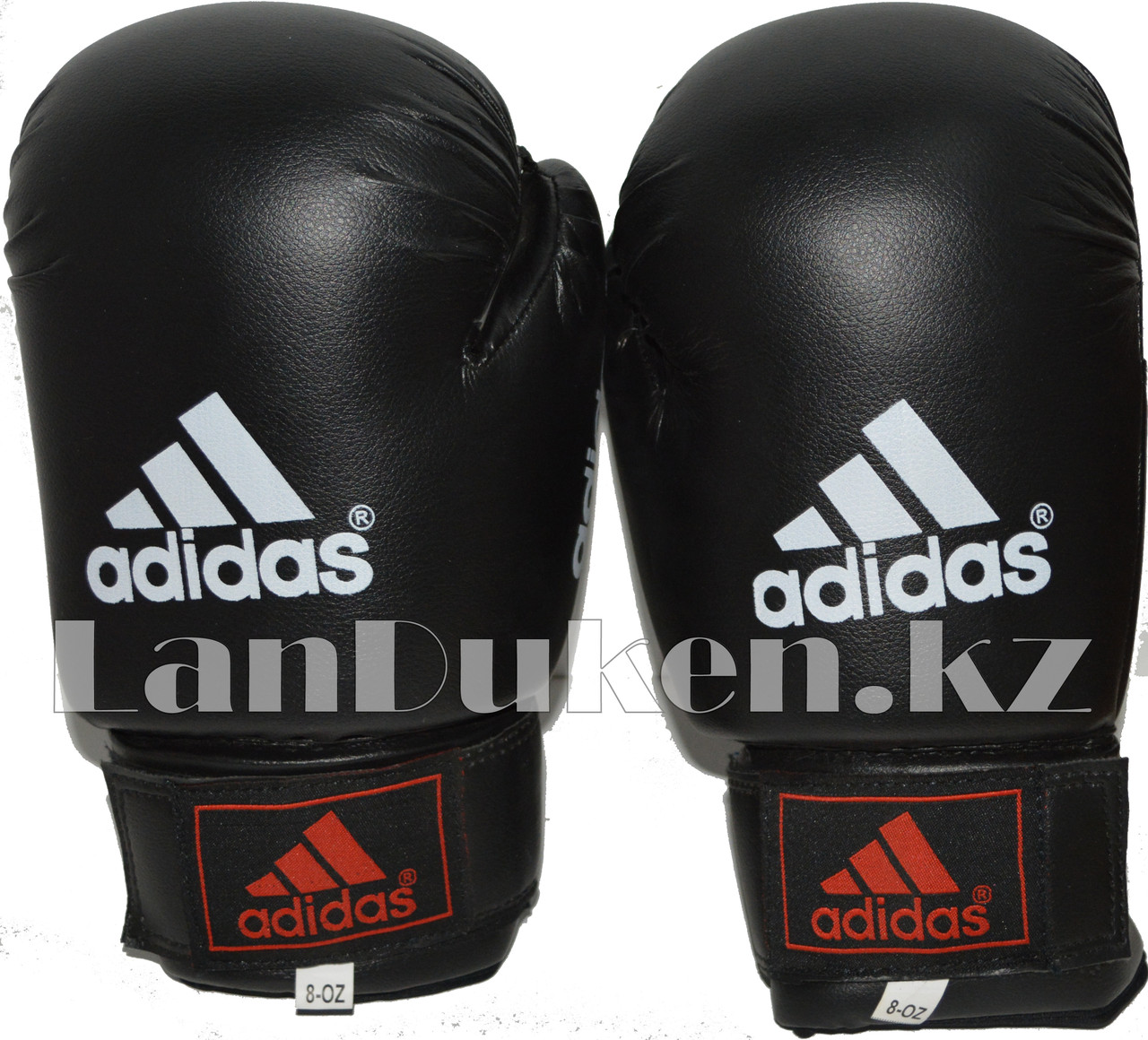 Боксерские перчатки OZ-8 черные с надписью и логотипом - фото 2 - id-p45467255